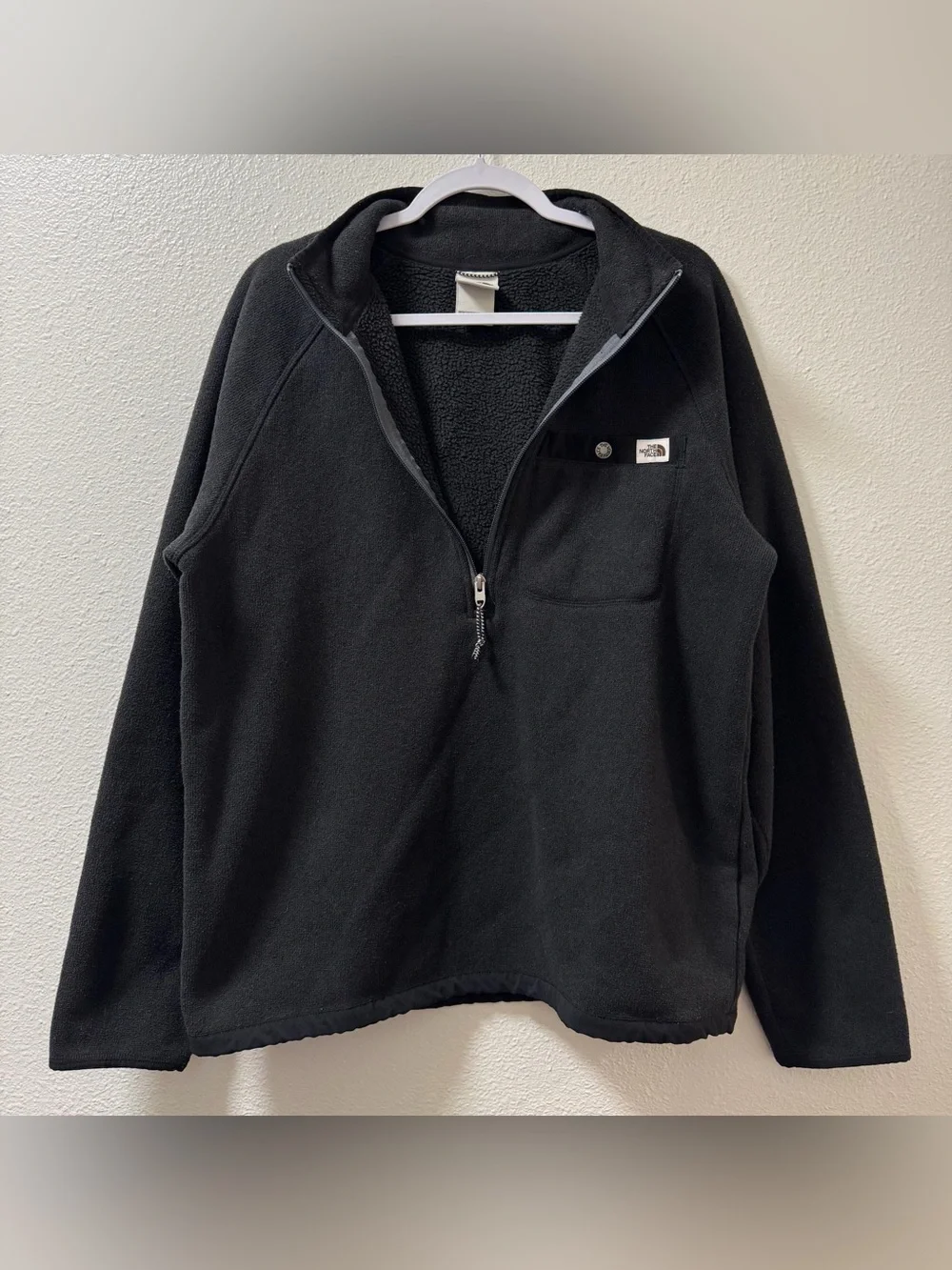 The North Face Gordon Lyons Sweater Fleece Quarter Zip Button Pocket Mens Med